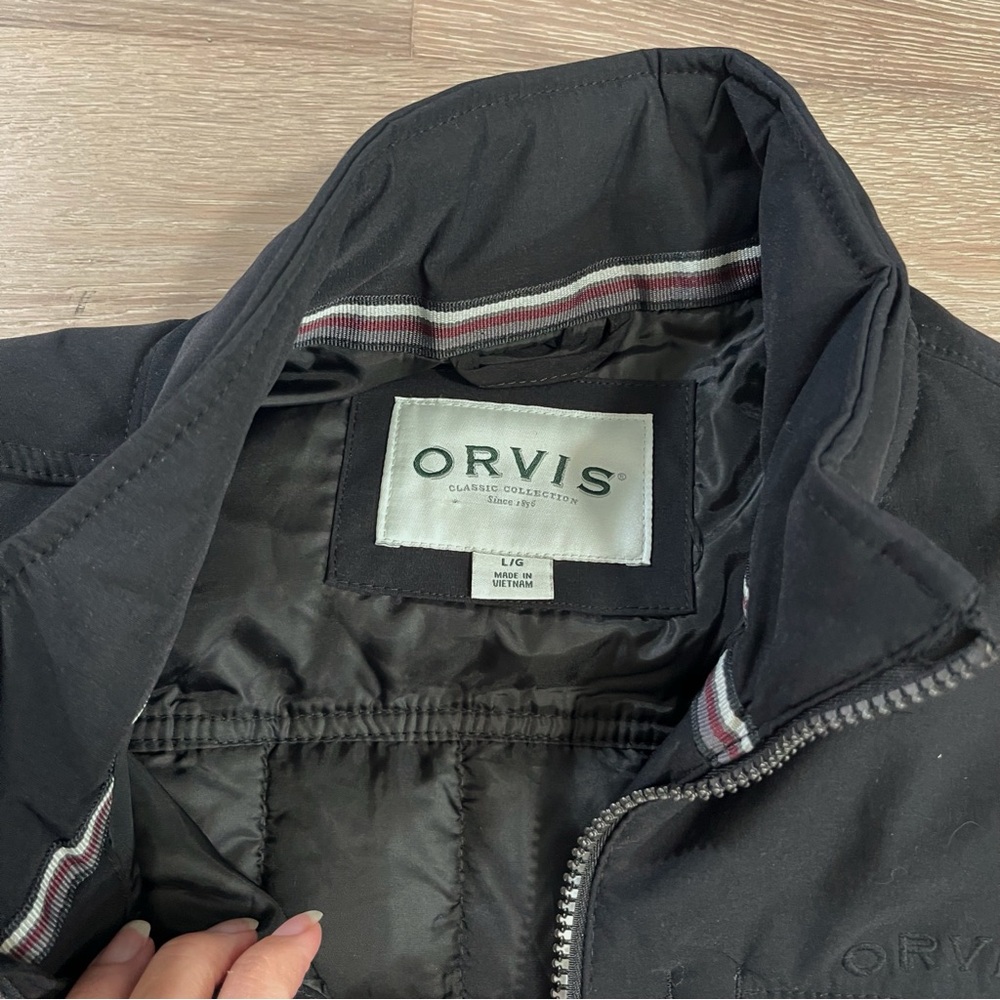 Orvis Men’s Quilted Full Zip Up Front Vest Black Size L - Picture 4 of 9